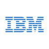 the ibm logo on a green background.