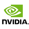 the nvidia logo on a green background.