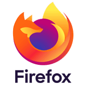 a firefox logo on a black background.