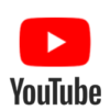 a red youtube logo with the word youtube on it.
