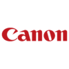 a red canon logo on a green background.