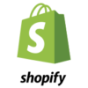 a green shopping bag with the word shopify on it.