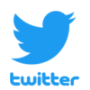 a blue twitter logo with the word twitter on it.