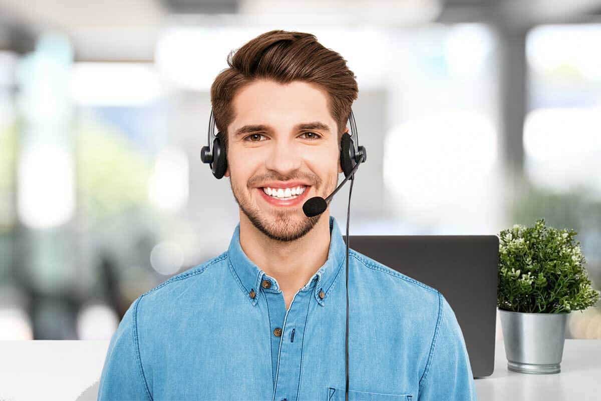 Smiling Tech Support Man with Headset