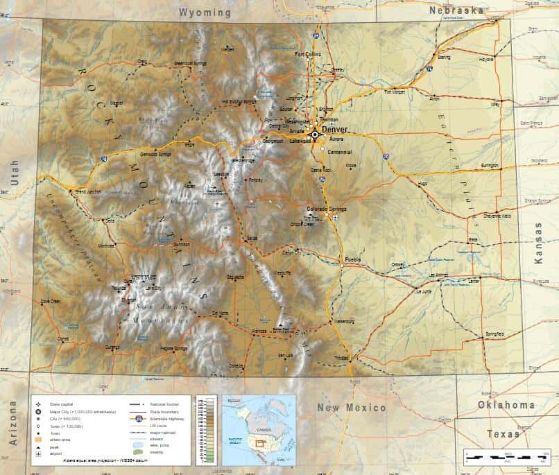 Geographical Map Of Colorado