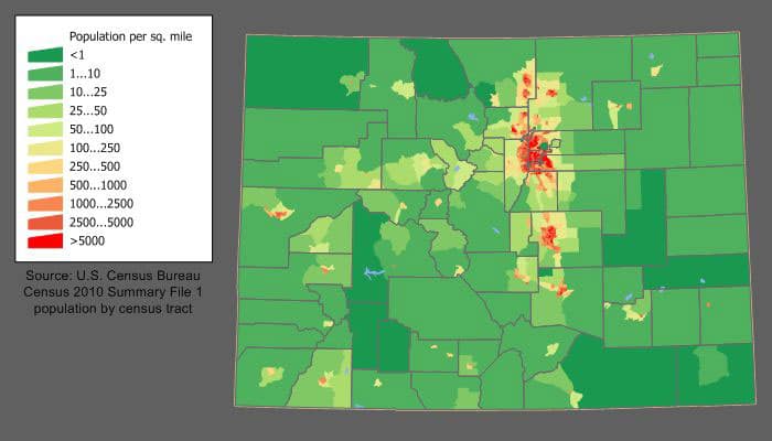 Population Map Of Colorado
