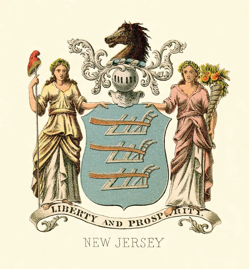The First New Jersey State Coat Of Arms - circa 1876