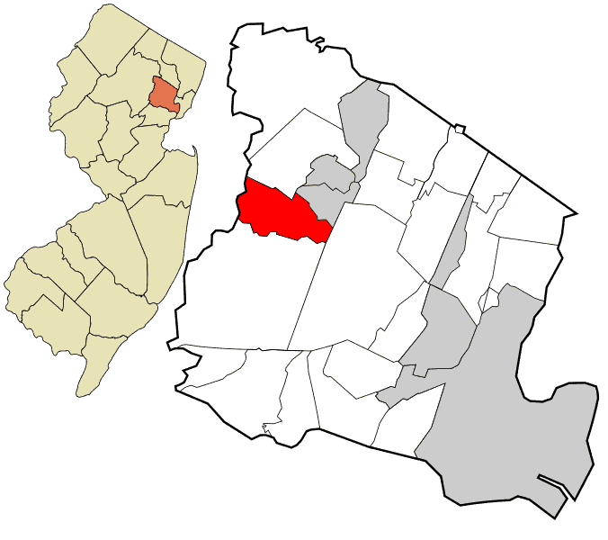 Essex County, New Jersey With Roseland, NJ Highlighted In Red