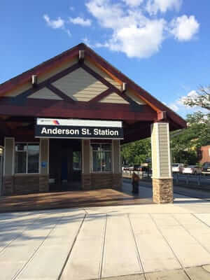 Hackensack's Anderson Street Station - Image of rustic looking train station in Hackensack NJ