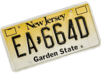 NJ License Plate