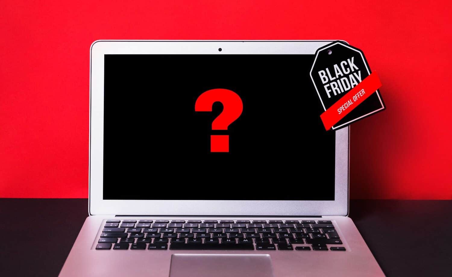 Laptop on sale with question mark on the screen