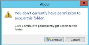You don't currently have permission to access this folder
