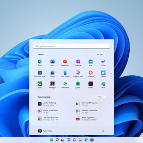 Windows 11's start menu