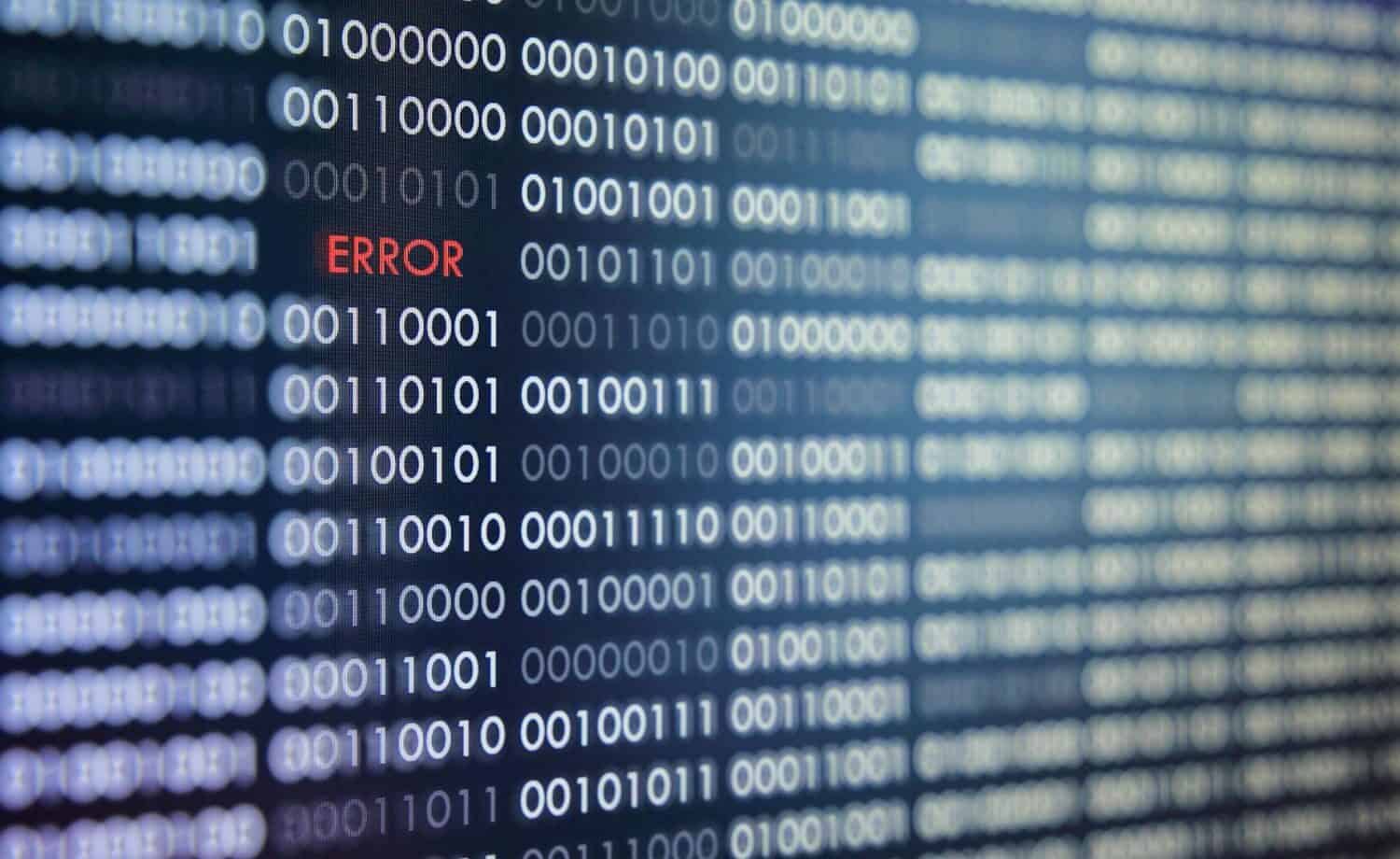 Binary data with an error message