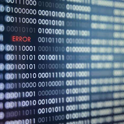 Binary data with an error message