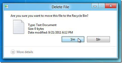 a screenshot of the prompt asking if the user wants to move a file to the recycle bin