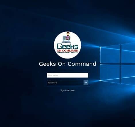 Windows log in screen