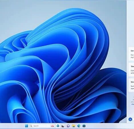 Screenshot of Windows 11 wallpaper with Microsoft CoPilot open