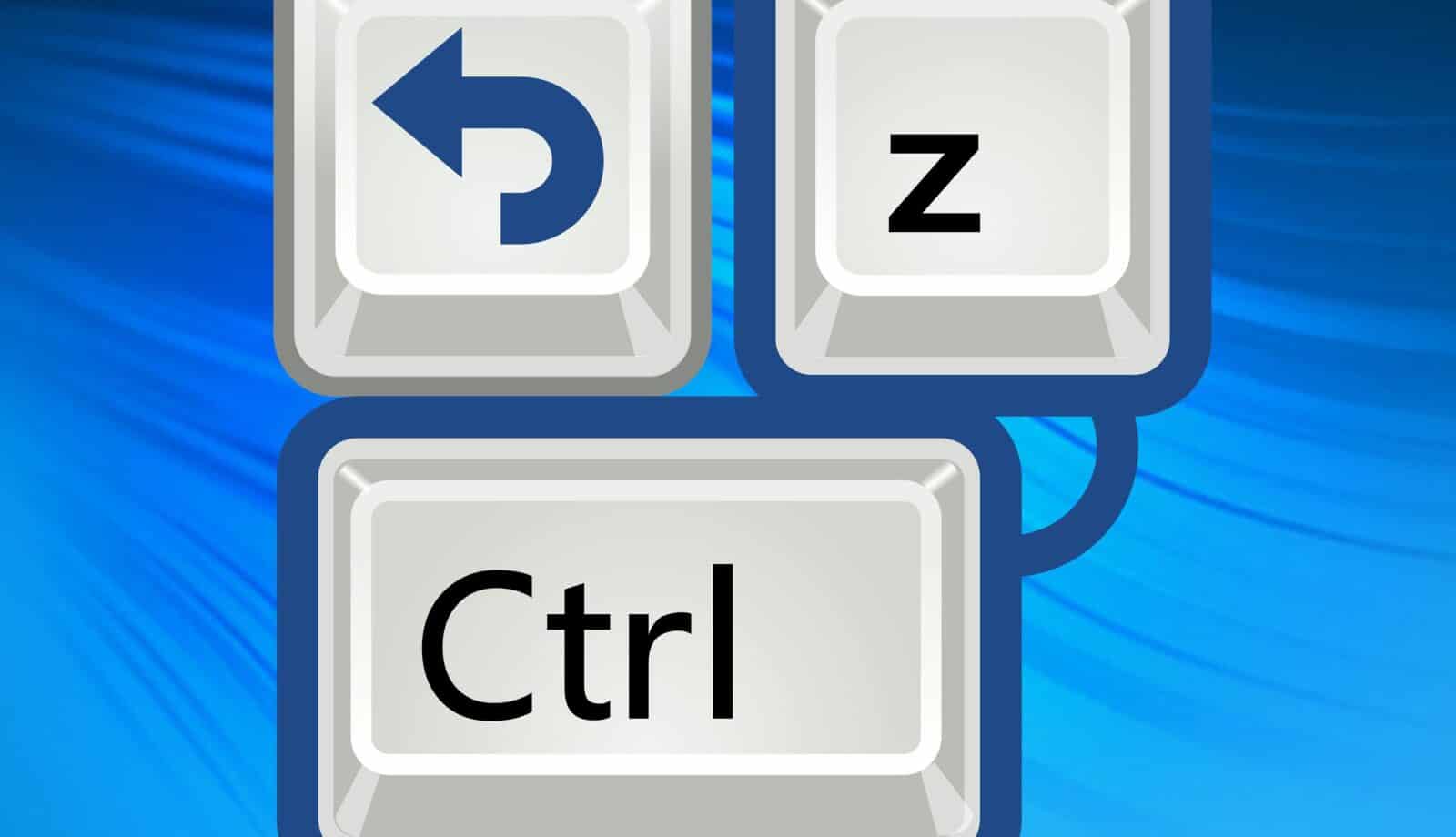 an illustration of keyboard keys Ctrl + Z + backspace