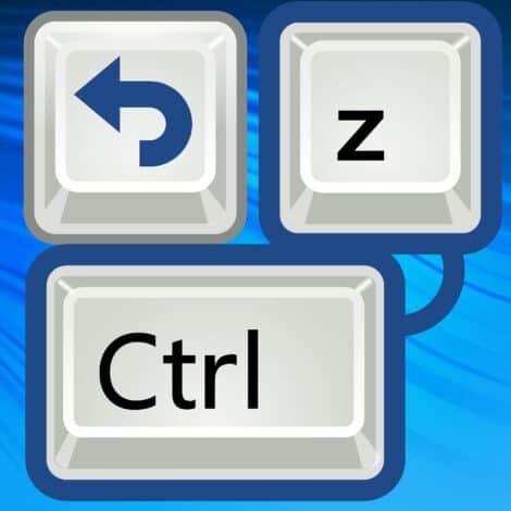 an illustration of keyboard keys Ctrl + Z + backspace